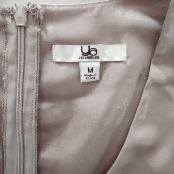 YA Juniors Metallic Champagne Party Dress Size M Simple A-line Basic Prom - Picture 10 of 11